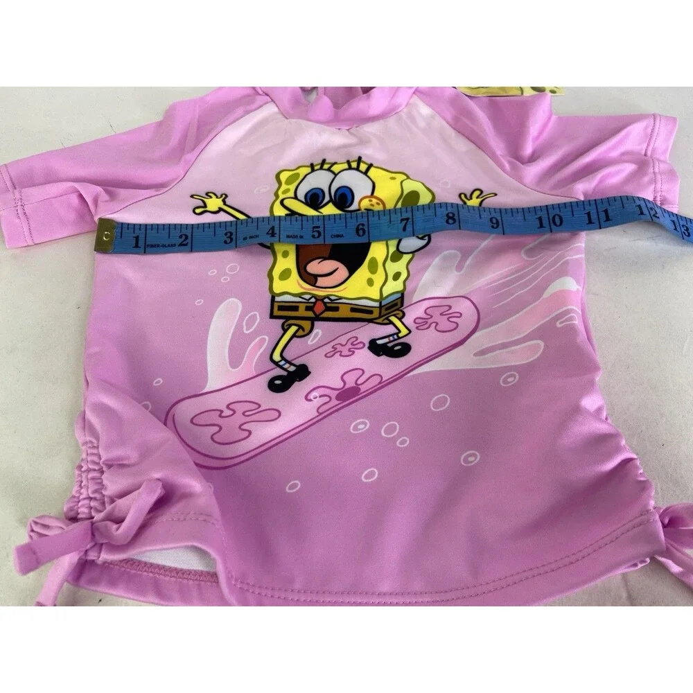 SpongeBob SquarePants 2 Piece Top and Bottoms Swim Set Swimwear Girls Size 4